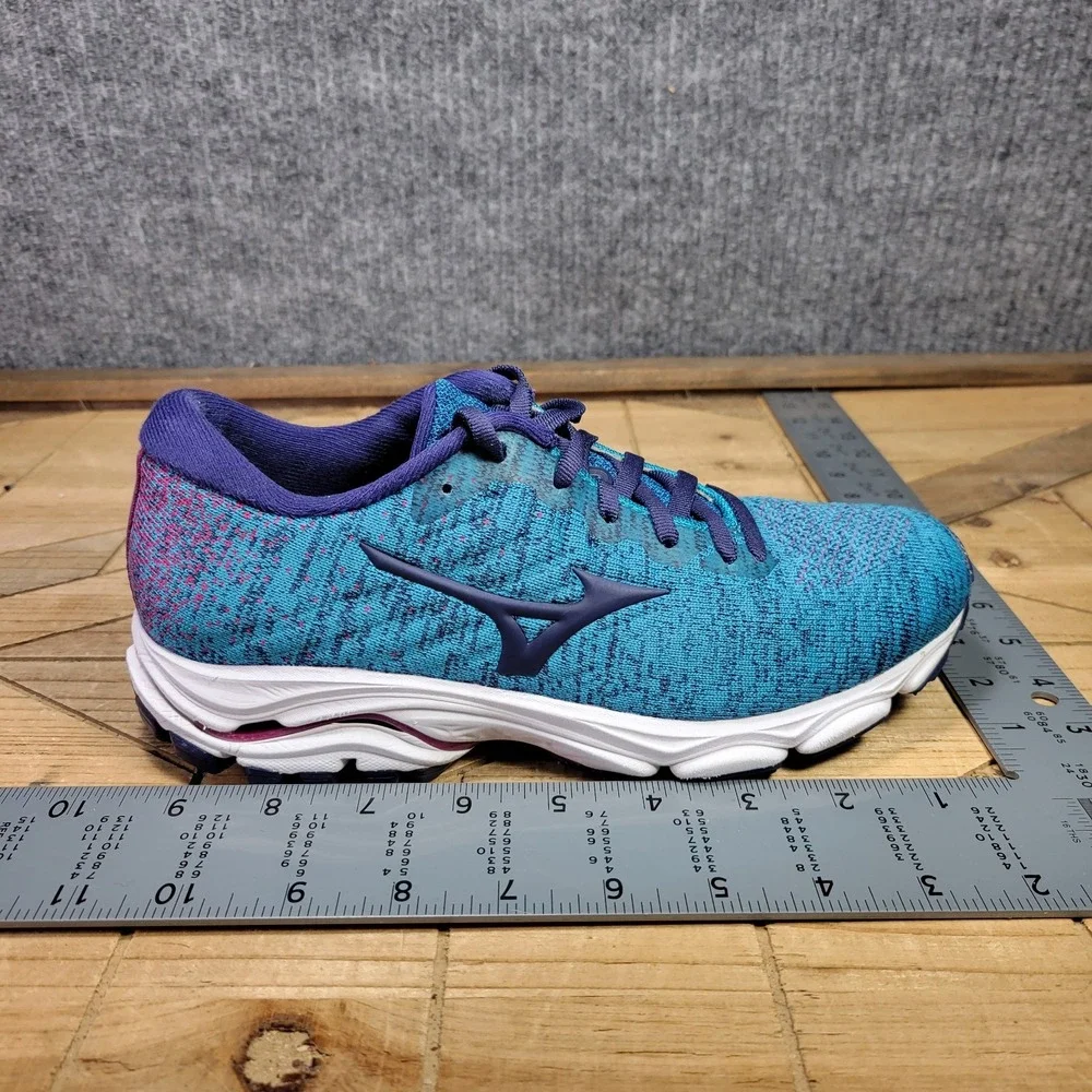 Mizuno Wave Inspire 16 Women's 7 Sneaker Waveknit Enamel Blueโ Running Shoes Gym - Picture 12 of 13